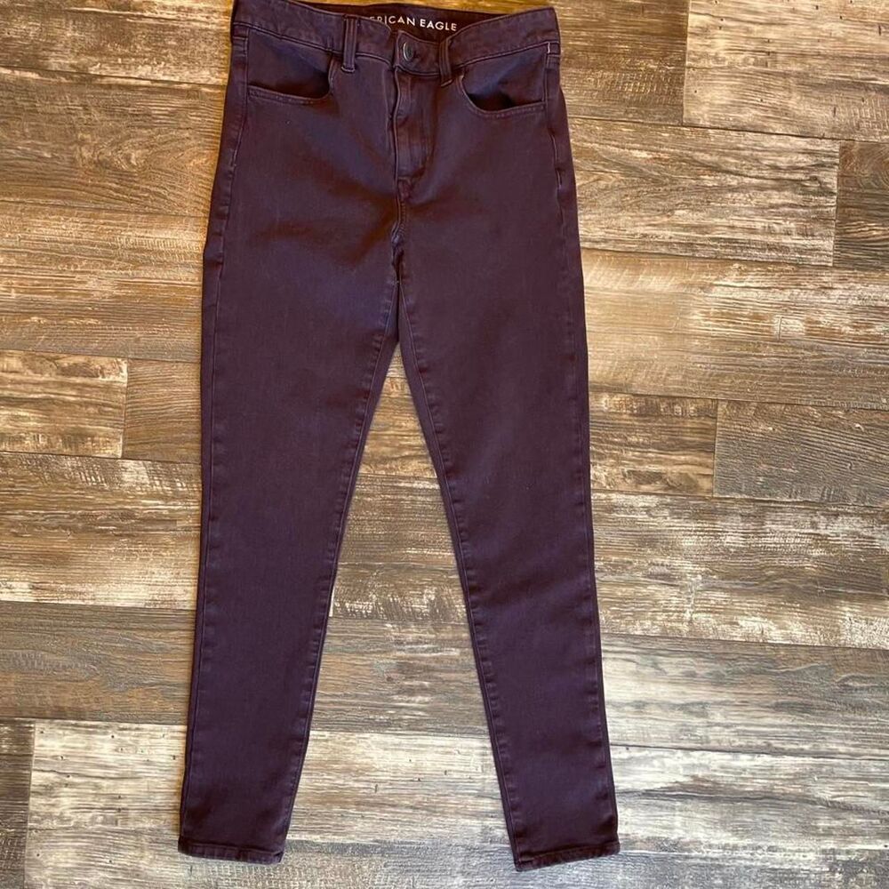 American Eagle Outfitters dark purple / maroon skinny jeans